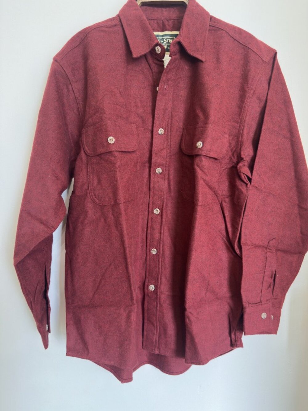 BURGUNDY 100% COTTON FIELD AND STREAM FELTED COTTON MEN'S MEDIUM